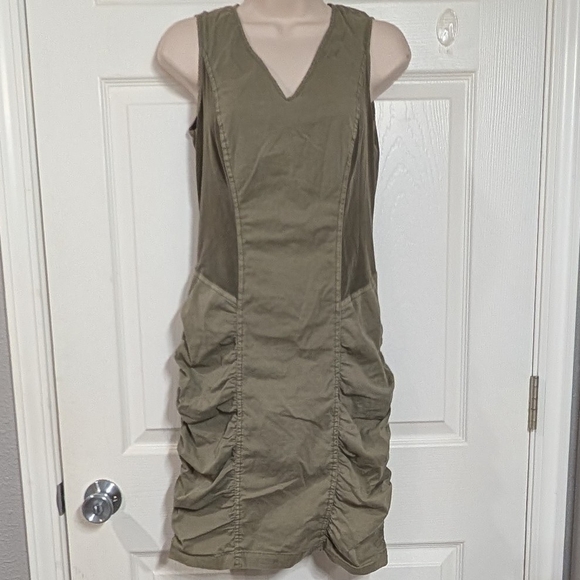 XCVI V-Neck Olive Mini Dress - Picture 1 of 14